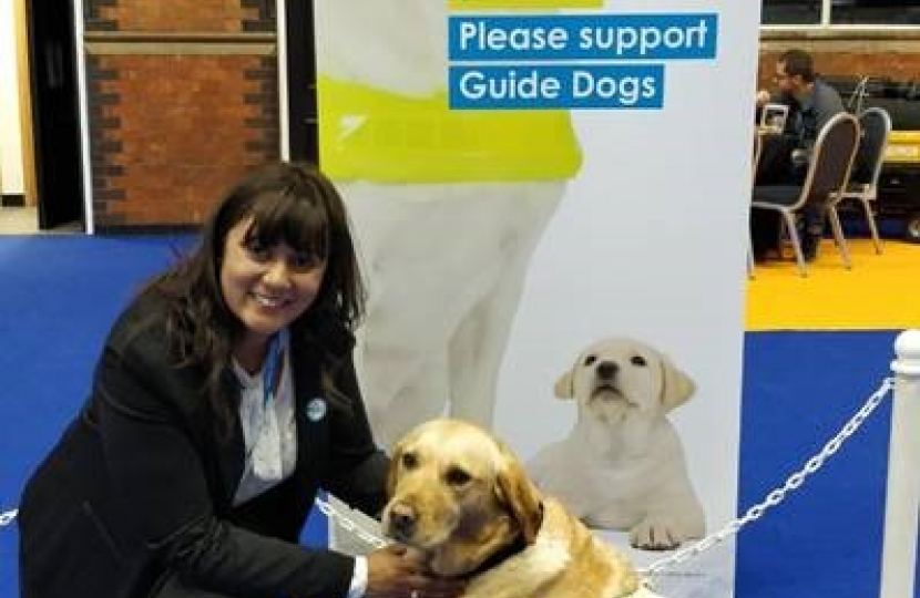 Nus with Natalie the Guide Dog