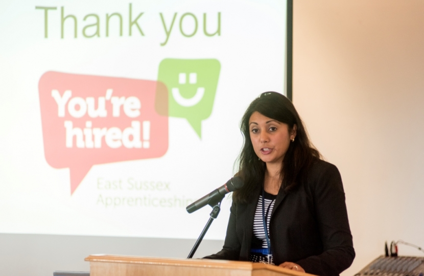 Nus Ghani gives keynote address to “You’re Hired” East Sussex apprenticeship campaign launch event.