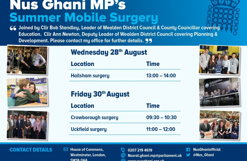 Summer Mobile Surgery schedule 