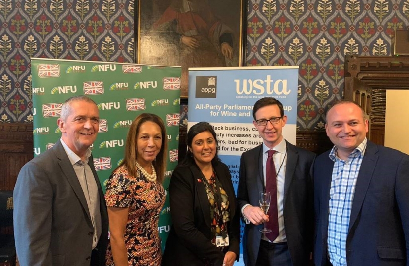 Nus met with local wine producers at an event organised by All-Party Parliamentary Wine & Spirit Group in conjunction with the Wine and Spirit Trade Association