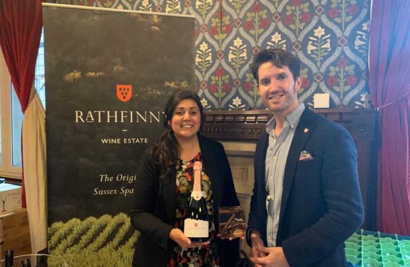 Nus with a representative from the Rathfinny Wine Estate 