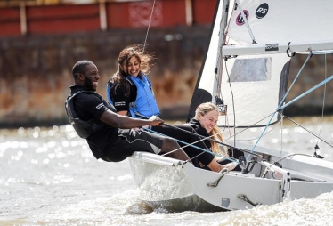 Nus on the Thames in a Sailing Boat 